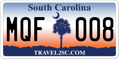 SC license plate MQF008