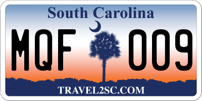 SC license plate MQF009