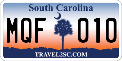 SC license plate MQF010
