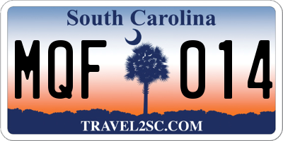 SC license plate MQF014