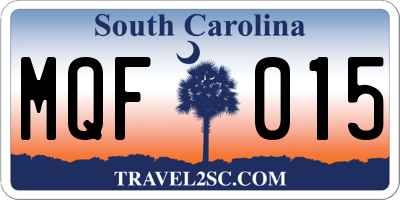 SC license plate MQF015