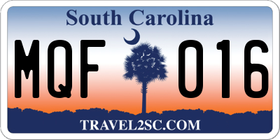 SC license plate MQF016