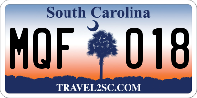 SC license plate MQF018