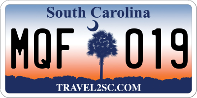 SC license plate MQF019