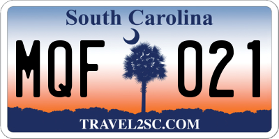 SC license plate MQF021