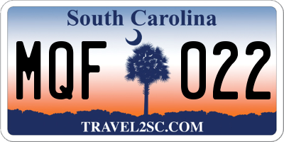 SC license plate MQF022
