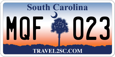 SC license plate MQF023