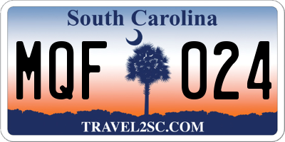 SC license plate MQF024