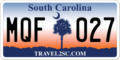 SC license plate MQF027