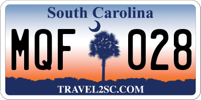 SC license plate MQF028