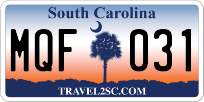 SC license plate MQF031