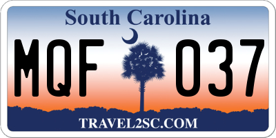 SC license plate MQF037