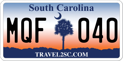 SC license plate MQF040
