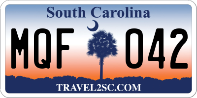 SC license plate MQF042