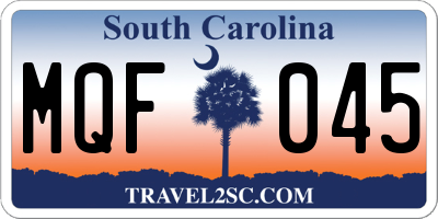 SC license plate MQF045