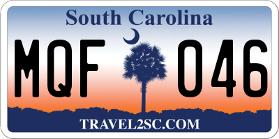 SC license plate MQF046