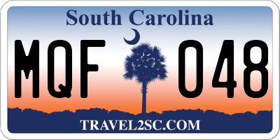 SC license plate MQF048