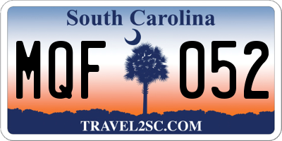 SC license plate MQF052
