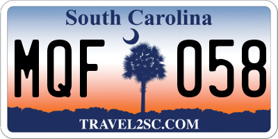 SC license plate MQF058