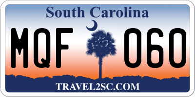 SC license plate MQF060