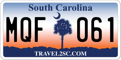 SC license plate MQF061