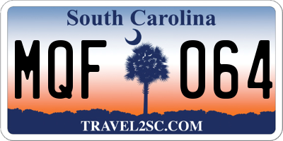 SC license plate MQF064