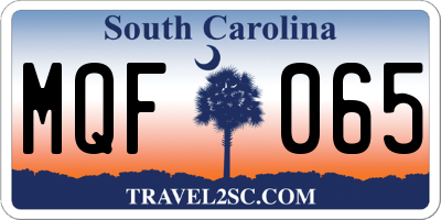 SC license plate MQF065