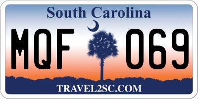 SC license plate MQF069