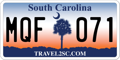 SC license plate MQF071