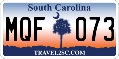 SC license plate MQF073