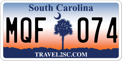 SC license plate MQF074