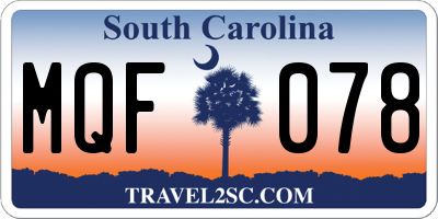 SC license plate MQF078