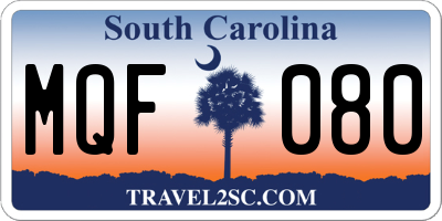 SC license plate MQF080