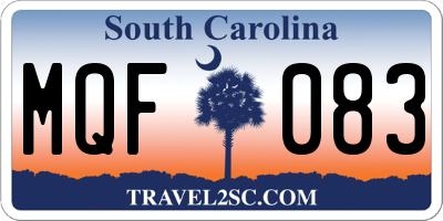 SC license plate MQF083