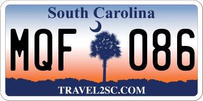 SC license plate MQF086