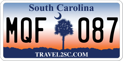 SC license plate MQF087
