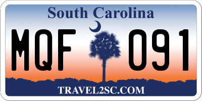 SC license plate MQF091