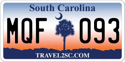 SC license plate MQF093