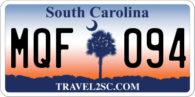 SC license plate MQF094