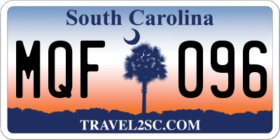 SC license plate MQF096