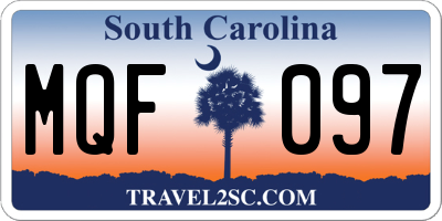 SC license plate MQF097