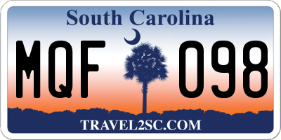 SC license plate MQF098