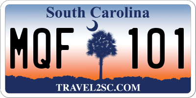 SC license plate MQF101