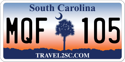 SC license plate MQF105