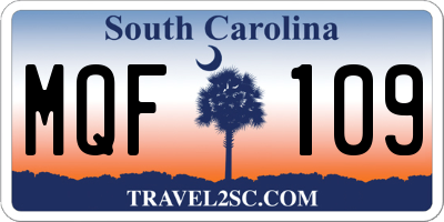 SC license plate MQF109