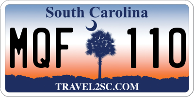 SC license plate MQF110