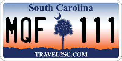 SC license plate MQF111