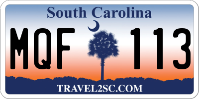 SC license plate MQF113