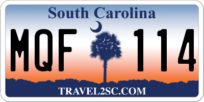 SC license plate MQF114