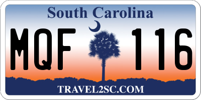 SC license plate MQF116
